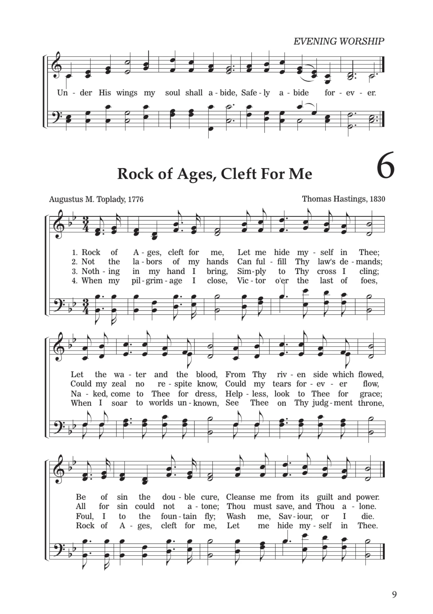 Sheet music for Rock of Ages, Cleft For Me, page 9
