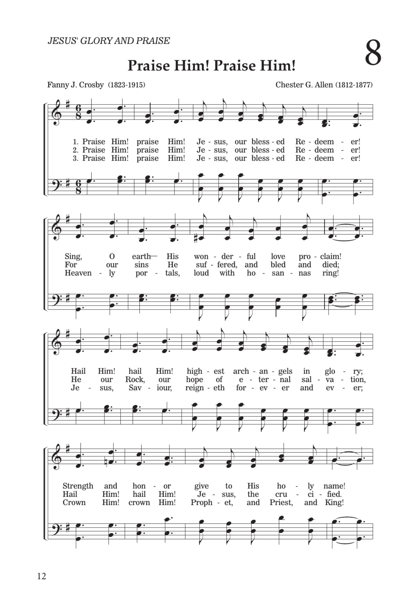Sheet music for Praise Him! Praise Him!, page 12