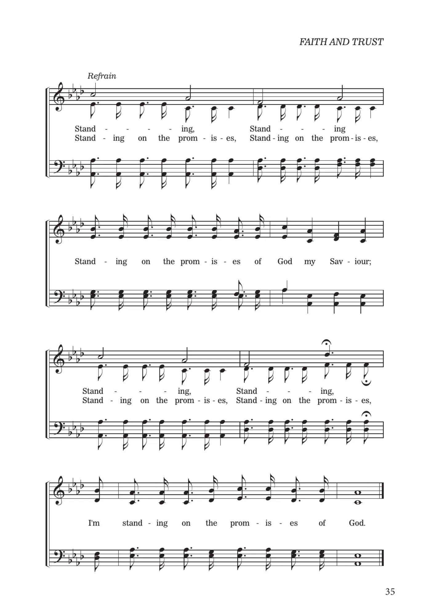 Sheet music for Standing on the Promises, page 35