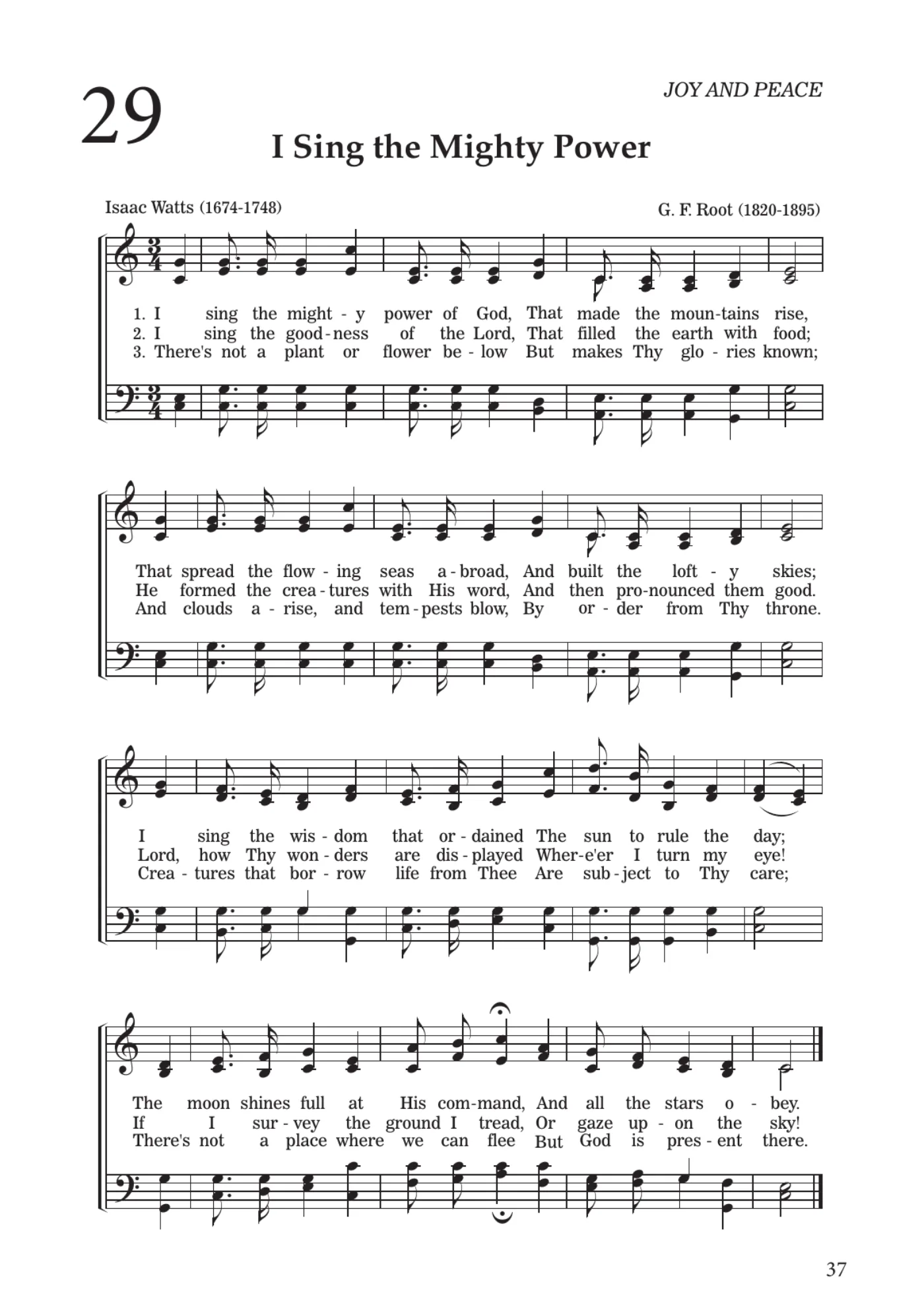 Sheet music for I Sing the Mighty Power, page 37